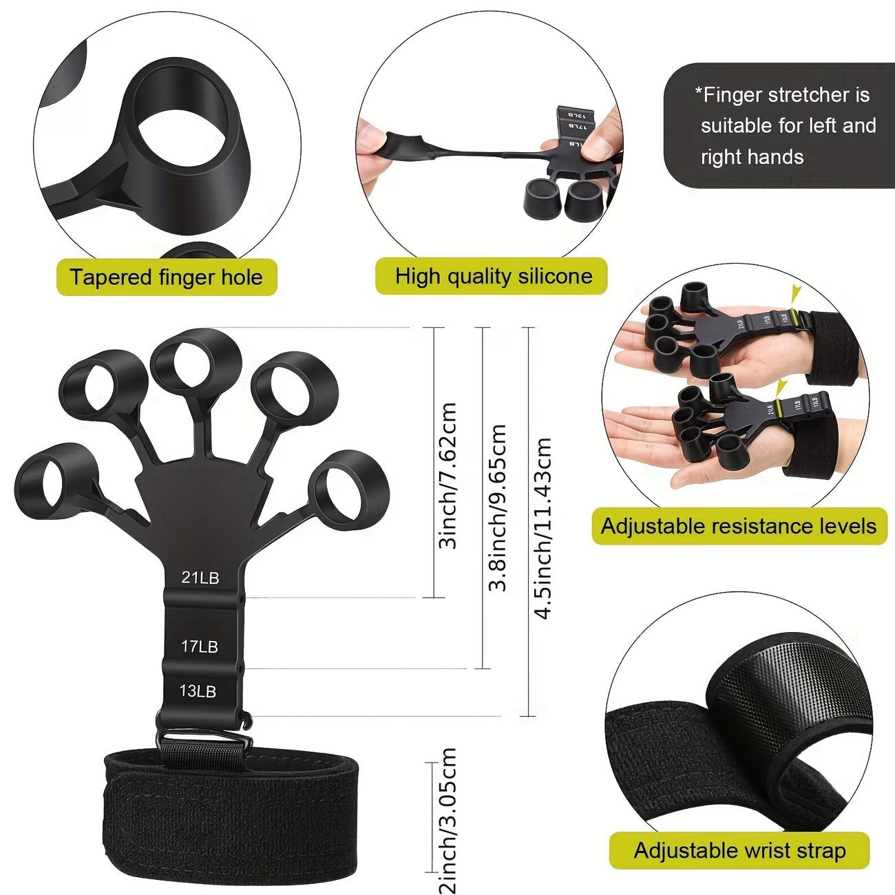 5pcs/set,Grip Strength Trainer – Hand & Forearm Strengthener