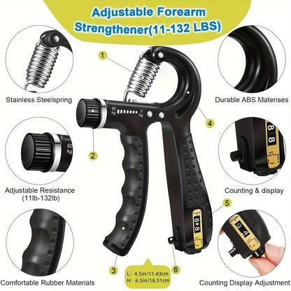 5pcs/set,Grip Strength Trainer – Hand & Forearm Strengthener